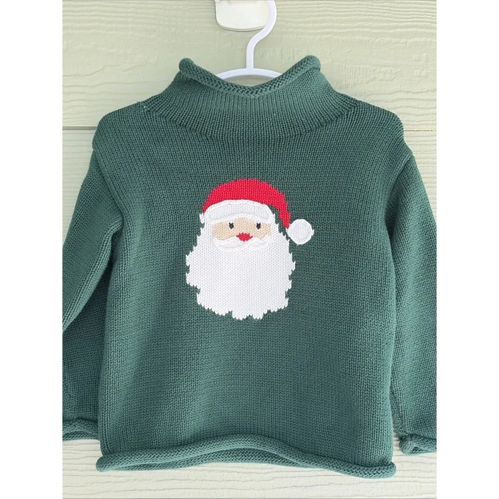 Mudpie Mud Pie Green Turtleneck Santa Claus Holiday Christmas Sweater Baby 12-18